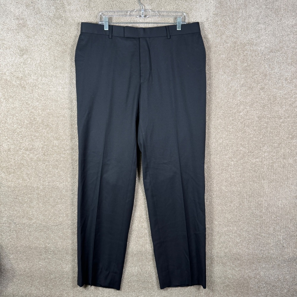 Hugo Boss Dress Pants Mens 36 x 32 Black Pasolini Movie US Flat Front Trousers